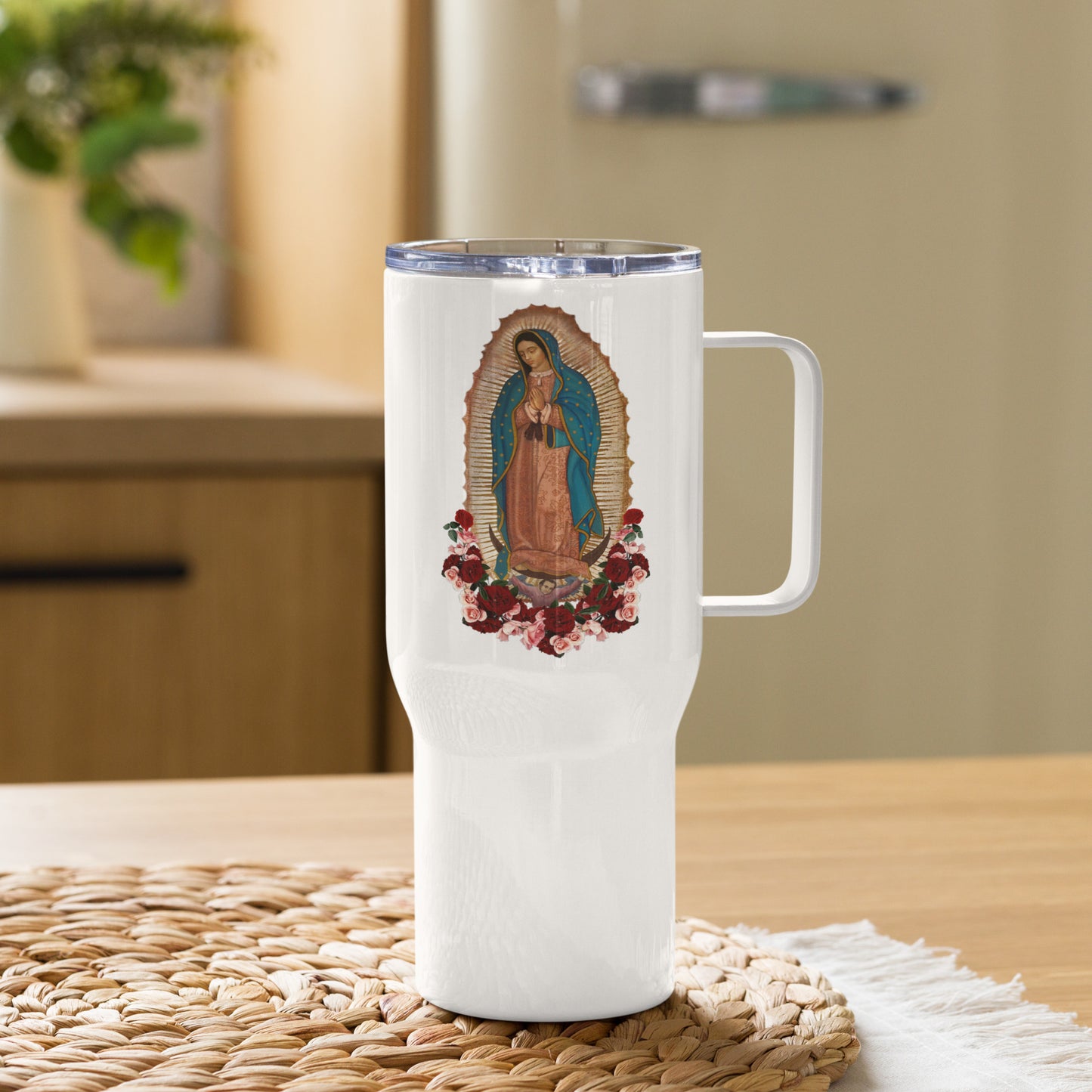 Virgencita Travel Mug with Handle