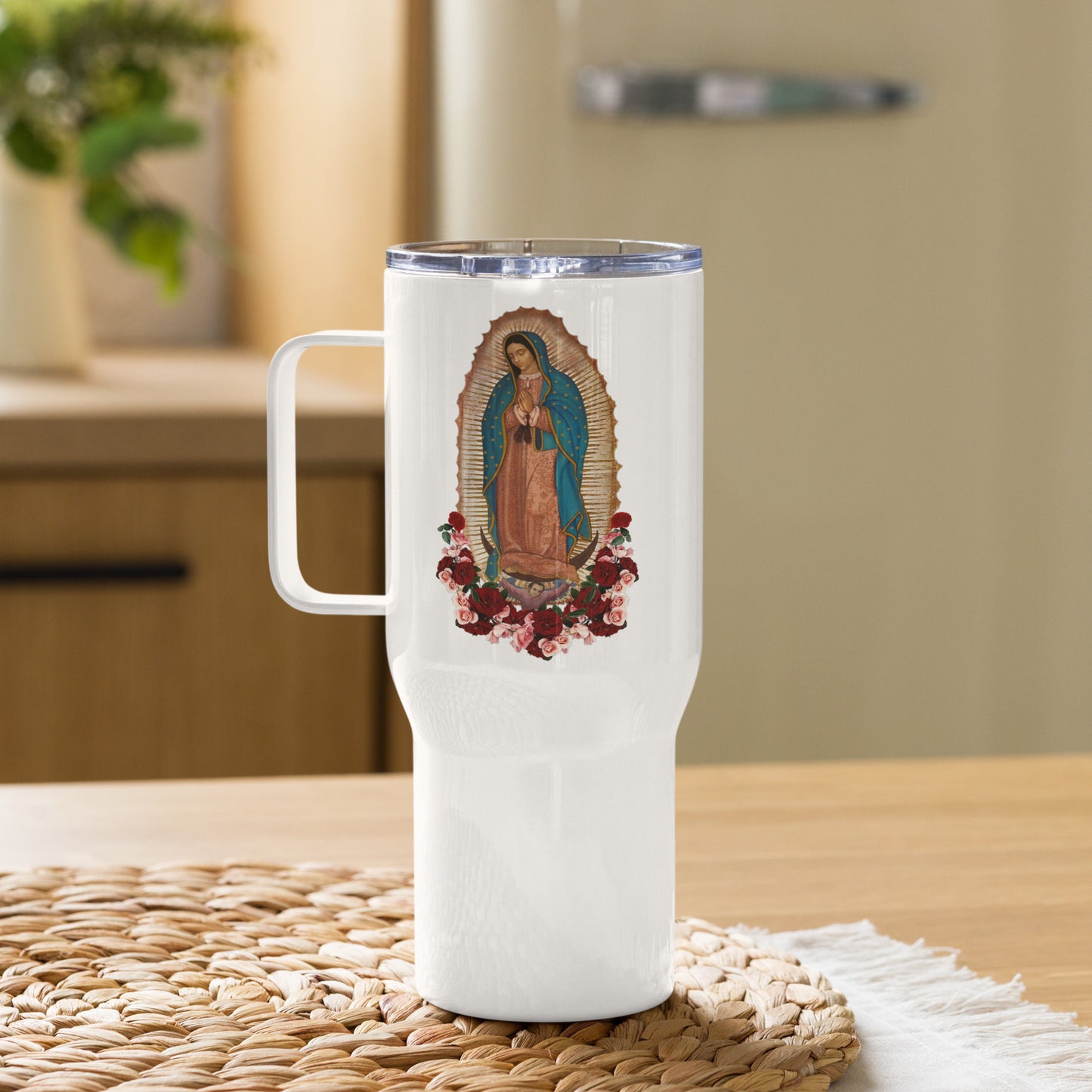 Virgencita Travel Mug with Handle